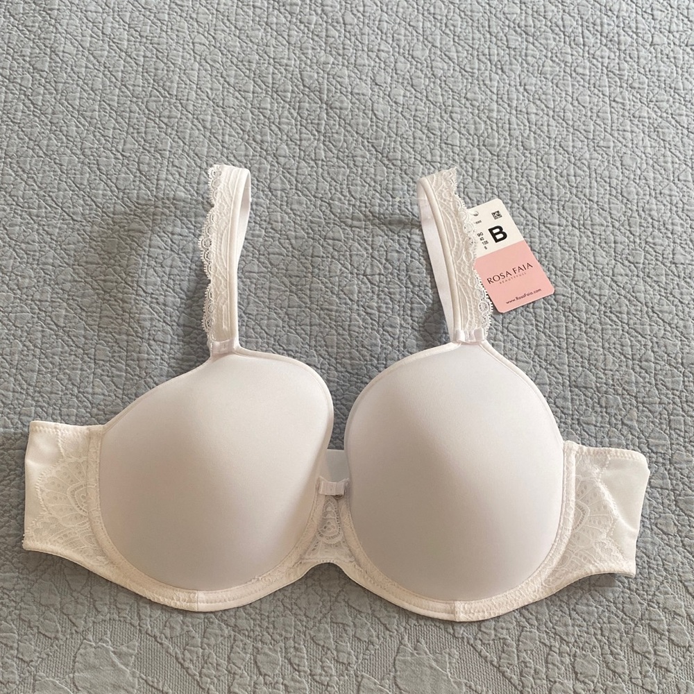 Rosa Faia White Lace Accent Bra
